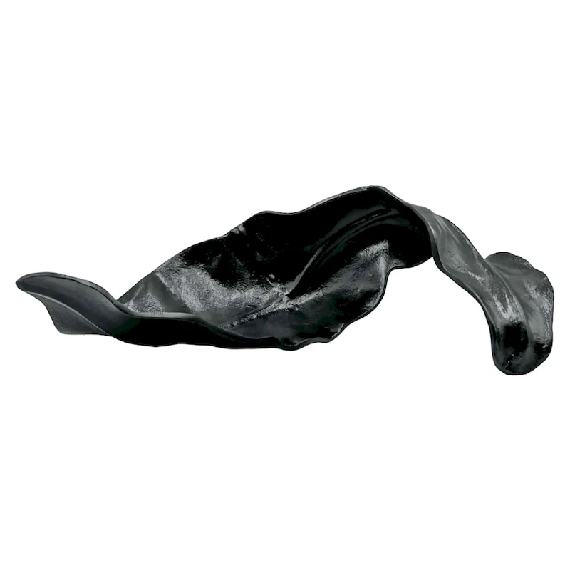 Decorative Handmade Aluminum 19 inch Leaf Sculpture - 19 x 10 x 6 in
