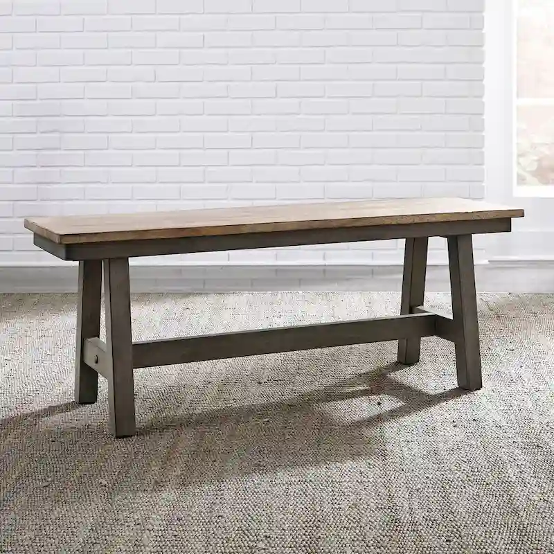 Lindsey Farm Gray and Sandstone Backless Bench