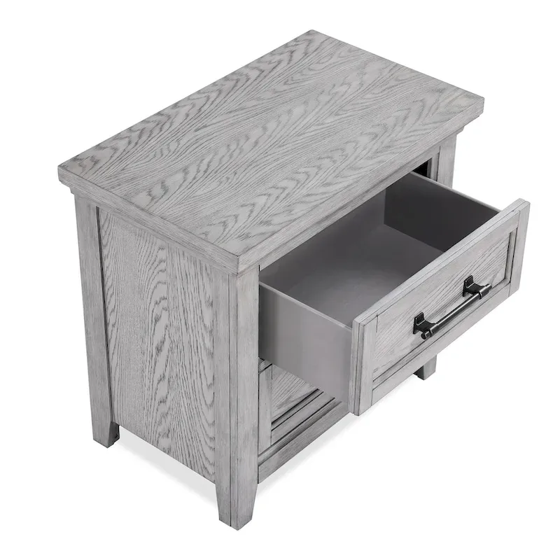 Debra 6 Piece Gray Panel Bench Footboard Bedroom Set