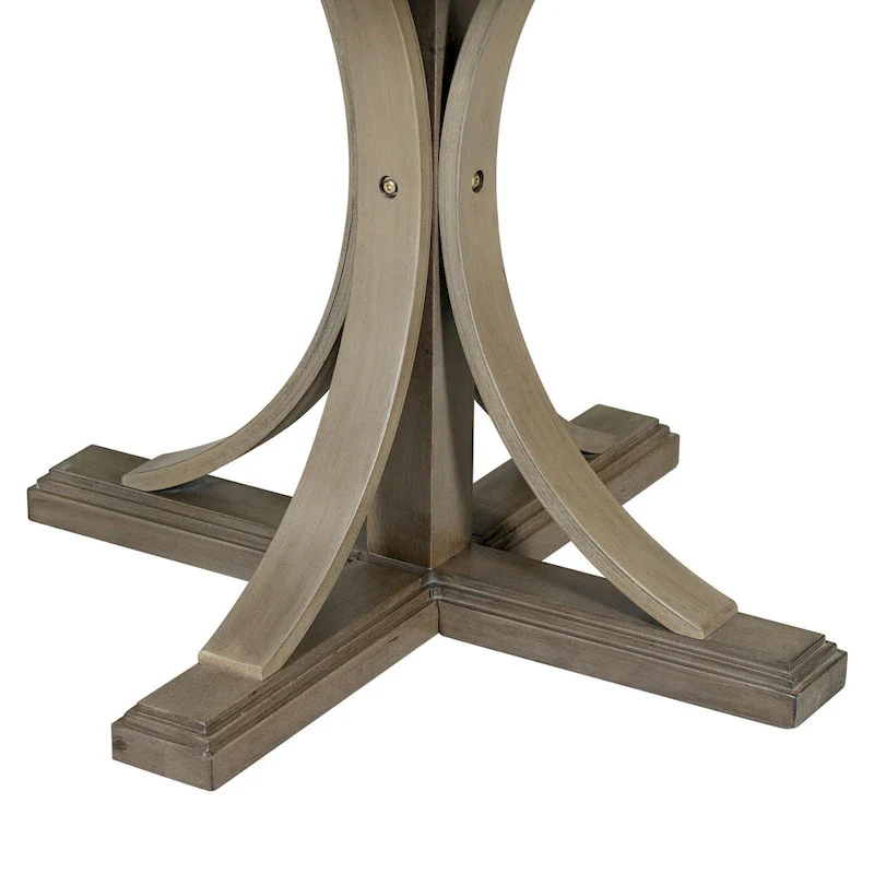 Taupe Retro 5-Piece Wooden Dining Table Set with Curved Trestle Table & 4 Chairs