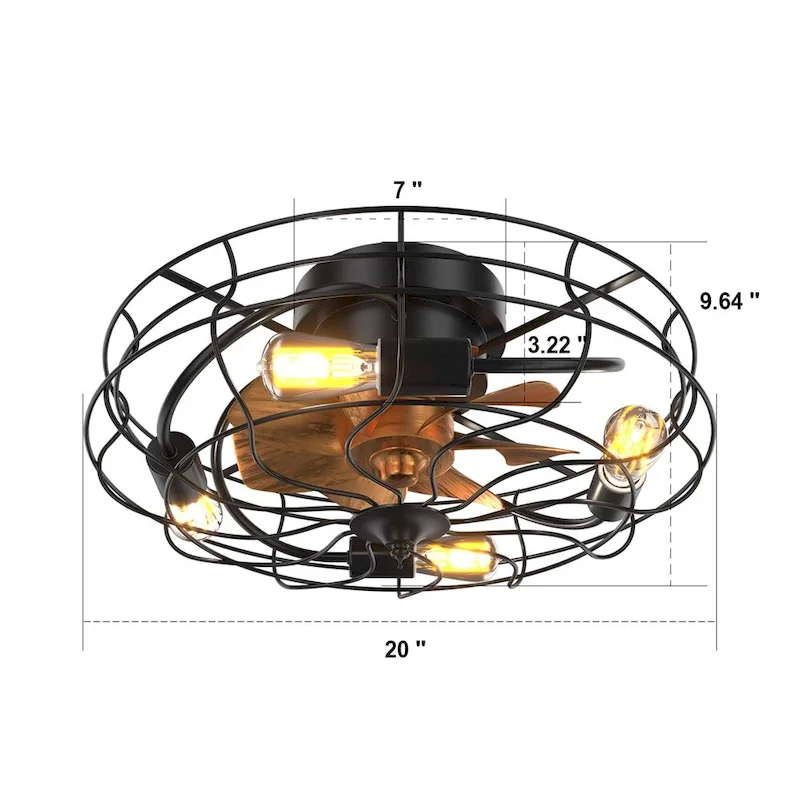 20  Led Ceiling Fan with Remote Control and Reversible DC Motor - N/A