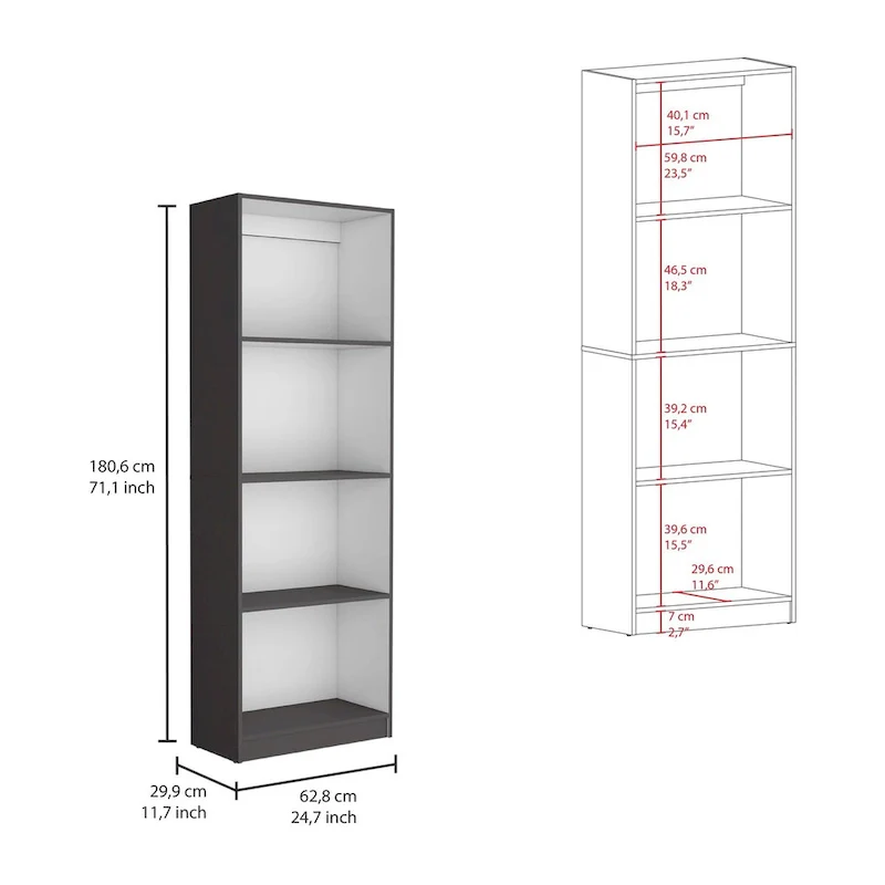 Kenyon 3pc Set 74 Wide 5-Shelf and Cabinet Bookcase
