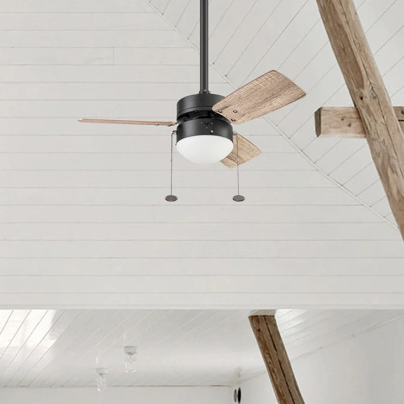 30  Prominence Home Rawling Bronze Contemporary Indoor LED Ceiling Fan with Light, Pull Chain - 30