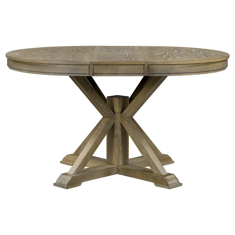 54 Farmhouse Oval Extendable Dining Table - N/A