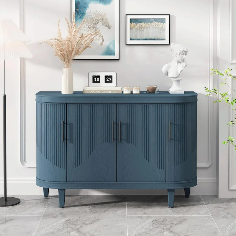 47.2-Inch Wooden Console Table & Coffee Bar Cabinet