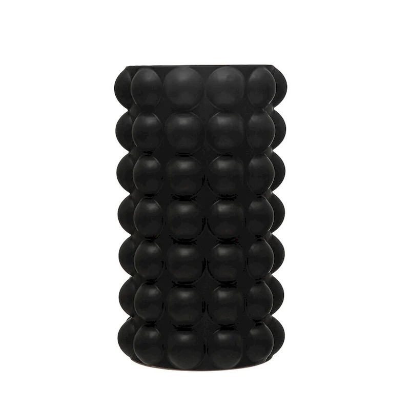 Stoneware Umbrella Holder/Vase with Raised Dots and Matte Finish
