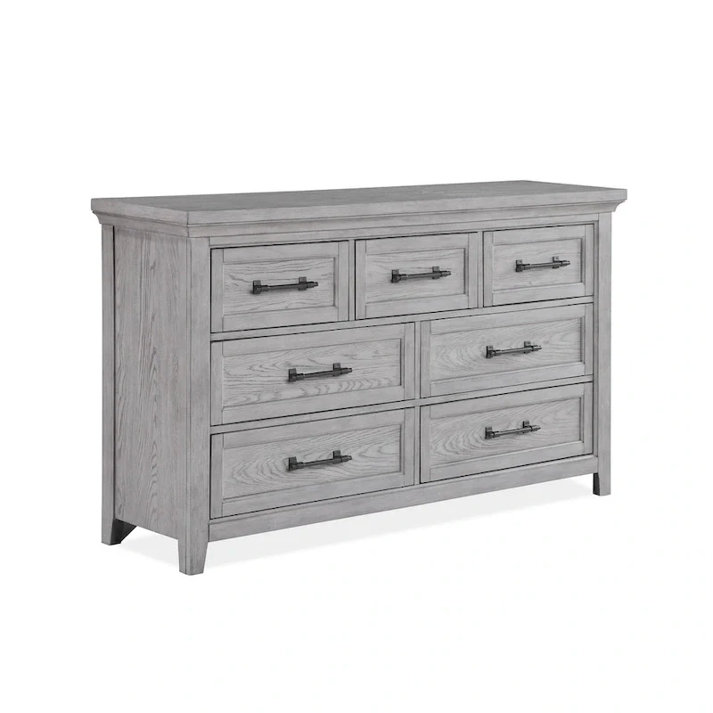 Debra 6 Piece Gray Panel Bench Footboard Bedroom Set