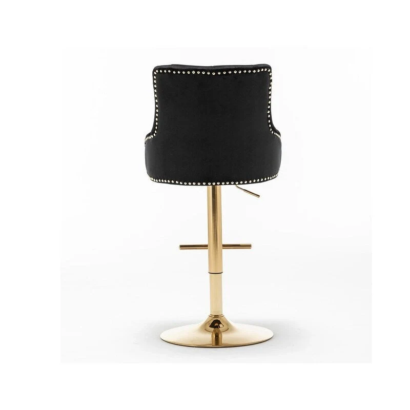 Best Master Furniture Adjustable Swivel Bar Stools with Gold Base (Set of 2)