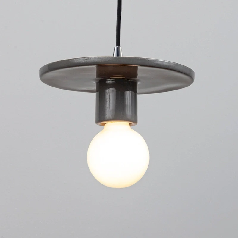 Justice Design Group Ceramic Discus Pendant - Gloss Grey