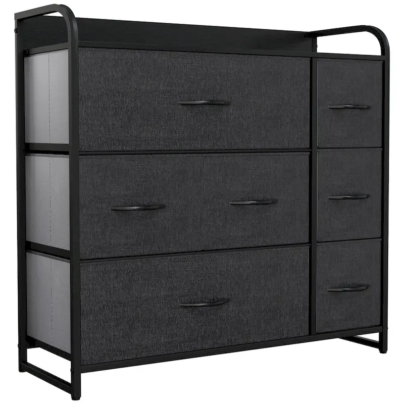 Multifunction 7 Drawers Furniture Storage Chest Grey 7-Drawer Dresser