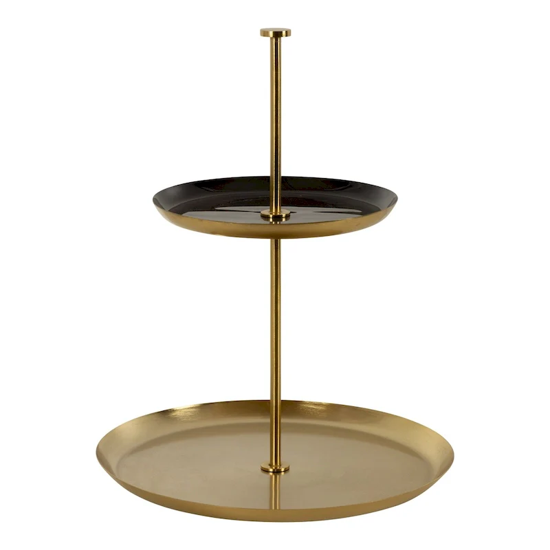 Kate and Laurel Laranya Tiered Round Decorative Tray - 12x12x15