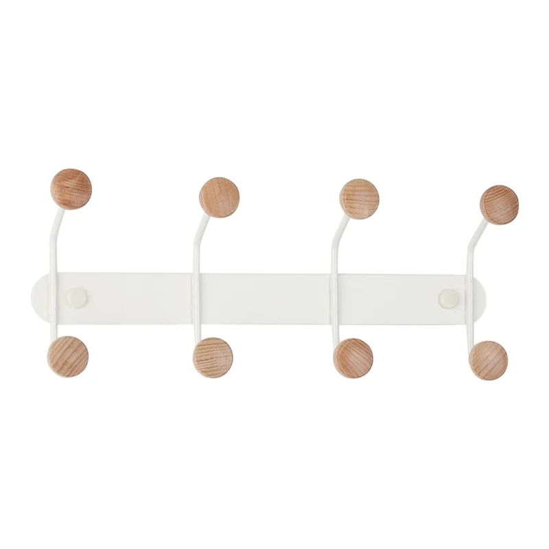 1 Pcs Coat Rack Wall Mount, Metal Wood Coat Hook, Hat Rack, Wall Hooks