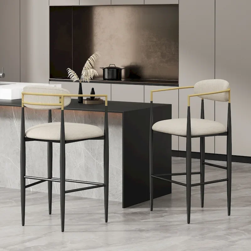 Elmore Fabric and Iron 30 Inch Barstools (Set of 2) by Christopher Knight Home