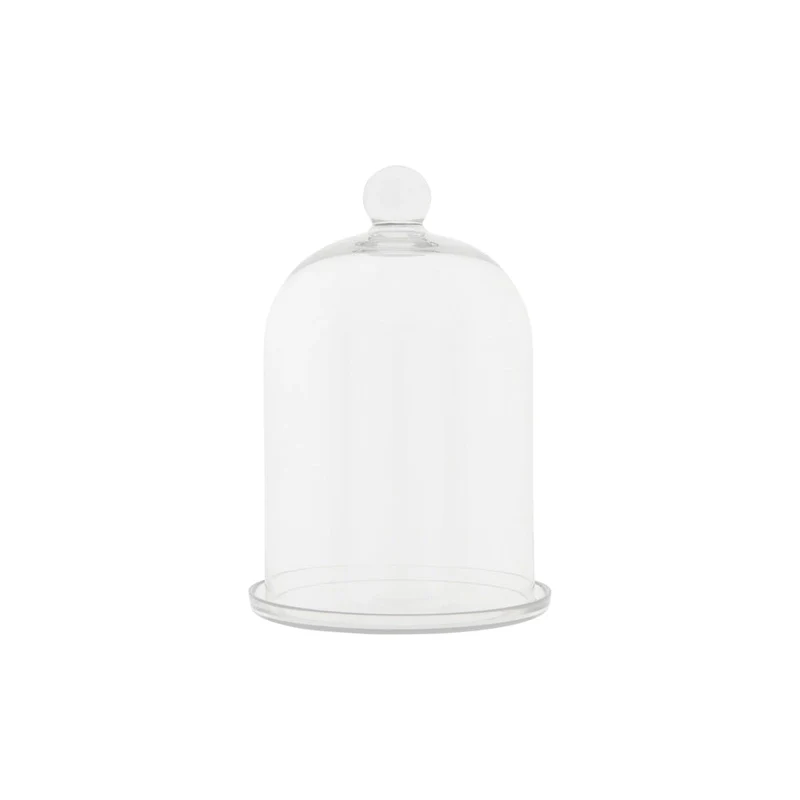 Glass Cloche with Clear Glass Plate (Set of 2 Pieces)