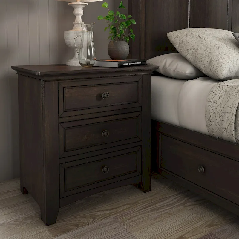 Ediline 3-drawer Wood Modular Storage Nightstand with Charging Station by iNSPIRE Q Classic