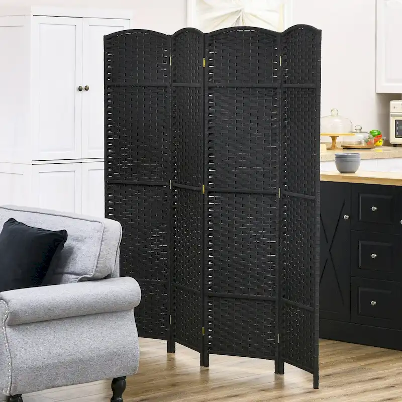 Freestanding 4-Panel Folding Privacy Screen Room Divider