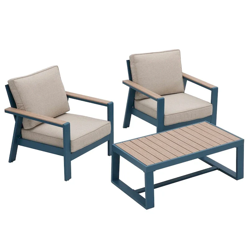 Zenova Aluminum Outdoor Sofa, Patio Sofa Sets, Patio Sectional Sofa Couch