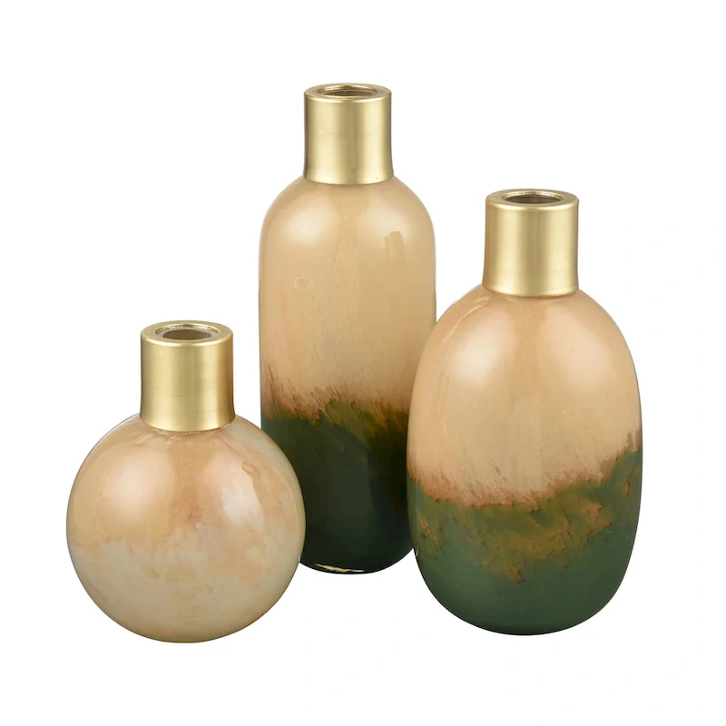 Elk Home Leona Ochre Finish Glass 3.75 Inch Wide Vase