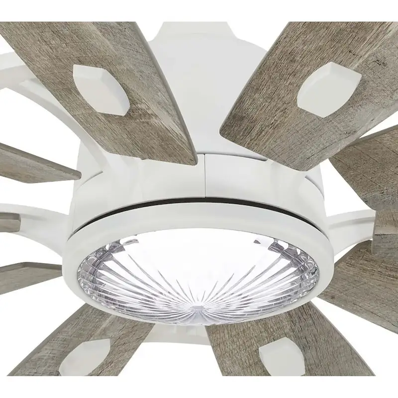 Minka Aire Barn Flat White 10 Blade 65 Inch Ceiling Fan With LED Light