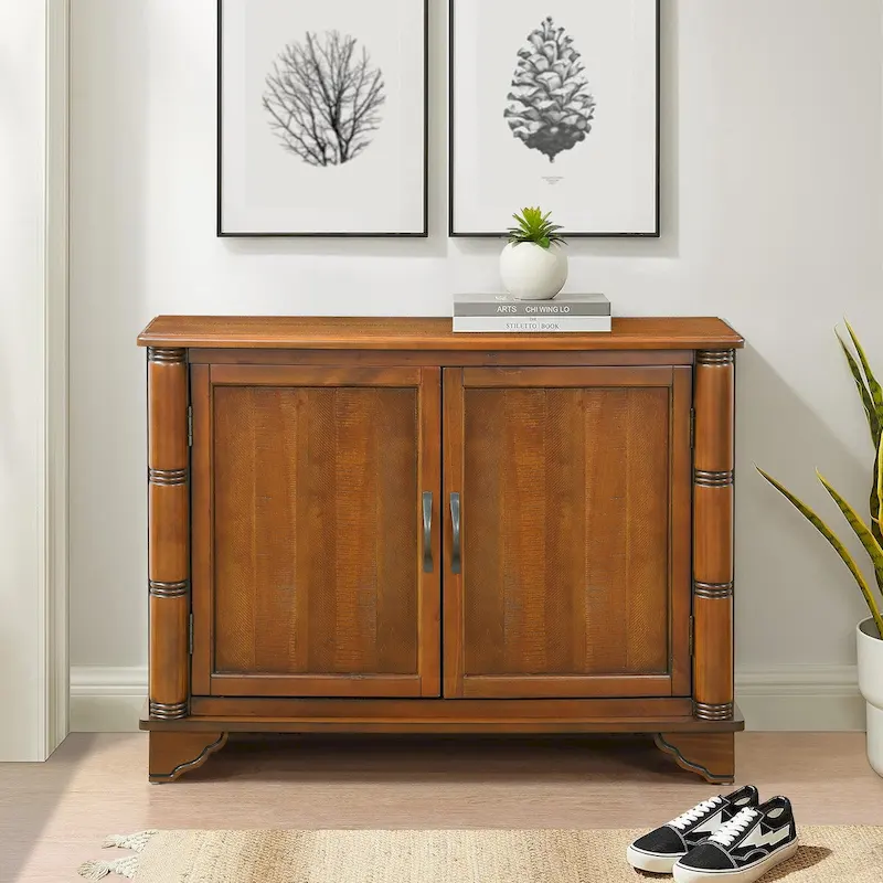 Mid Century 40 Sideboard Buffet Console Table with Adjustable Shelf