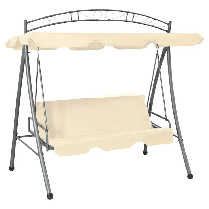 vidaXL Patio Swing Chair Outdoor Bench with Canopy and Cushion Swing Seat