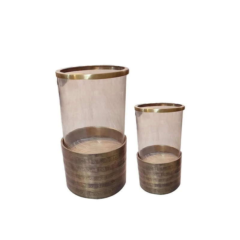 Sm. Brass Antique Hurricane - Brass Antq