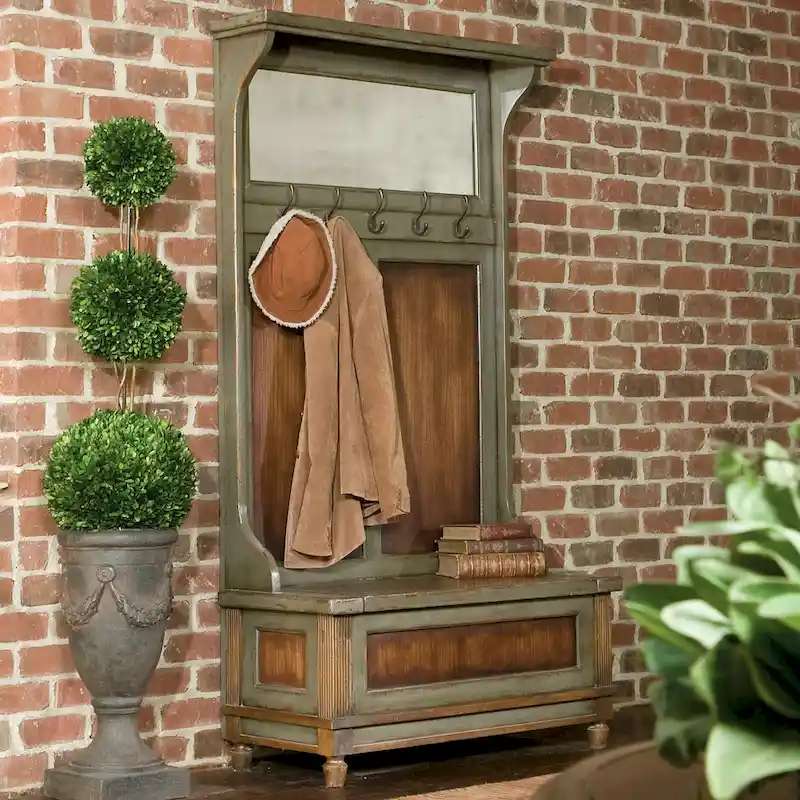 Uttermost Riyo Distressed Charcoal Grey Hall Tree