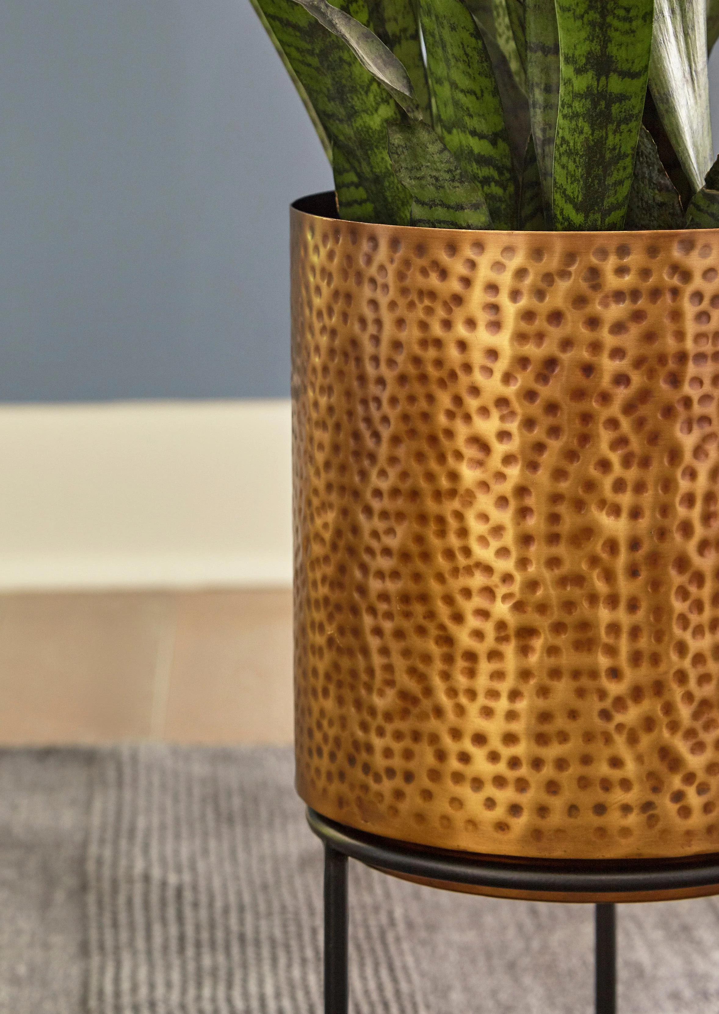 Antique Brass 2 Piece Planters Set