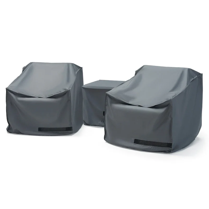 Portofino Casual 3 Piece Polyester Outdoor Patio Club Chair Deluxe Furniture Cover - Grey
