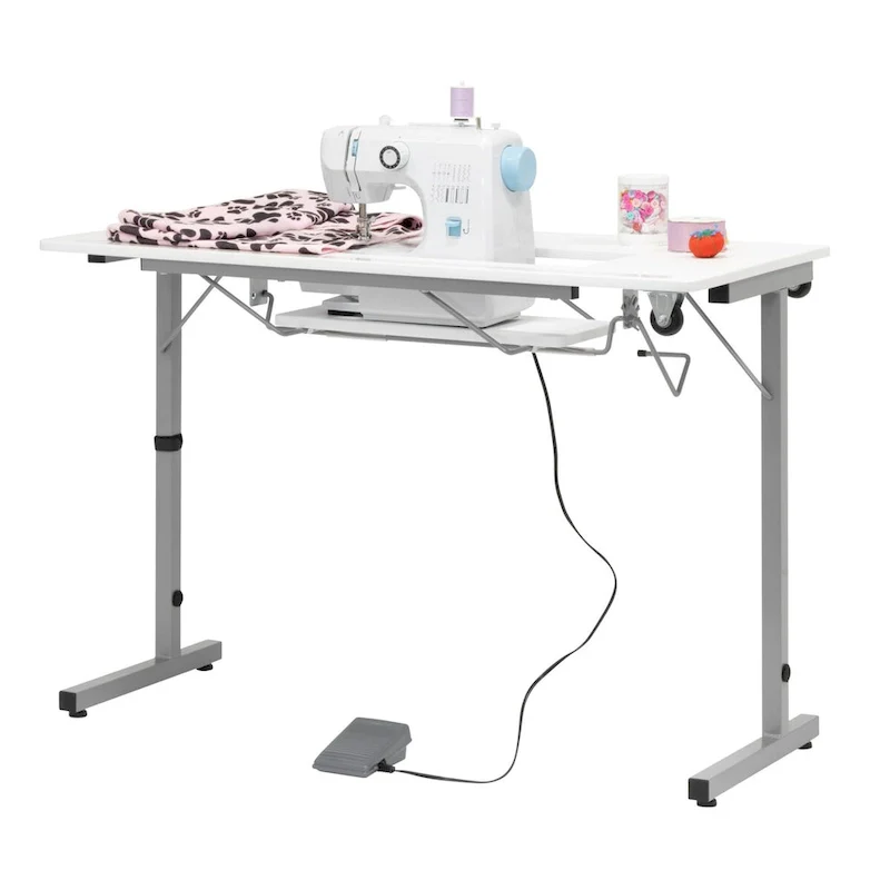 Sew Ready Rollaway II Sewing Table Silver/White Portable Folding Rolling