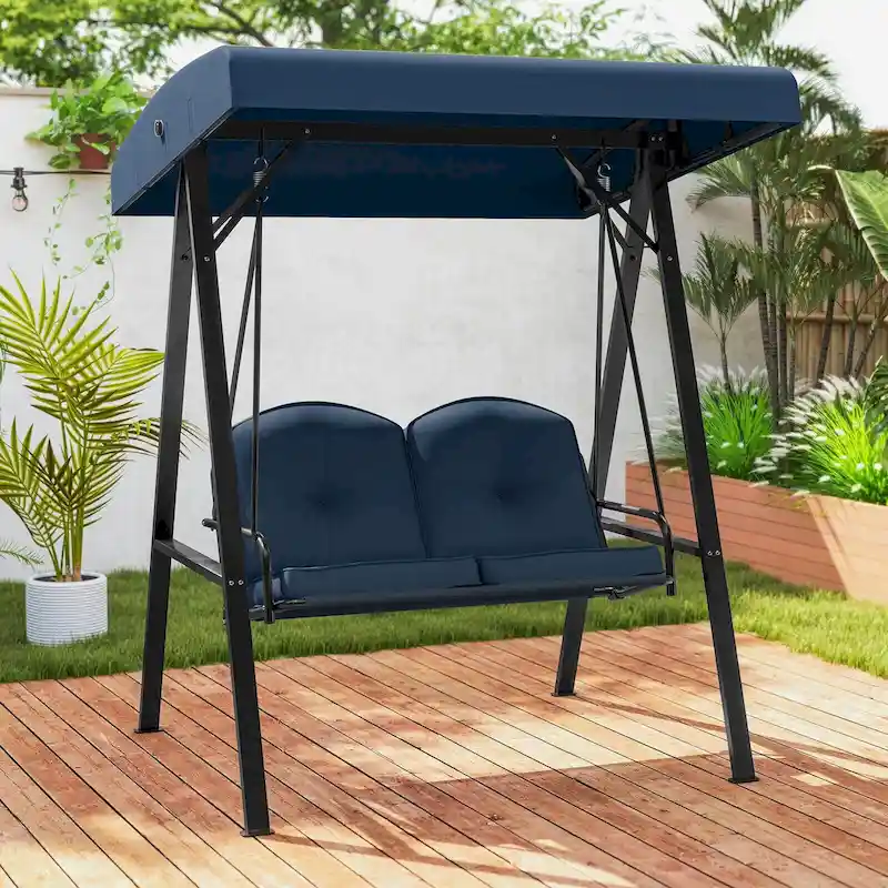 Costway 2-Person Outdoor Porch Swing Swing Loveseat with A-Shaped - See Details