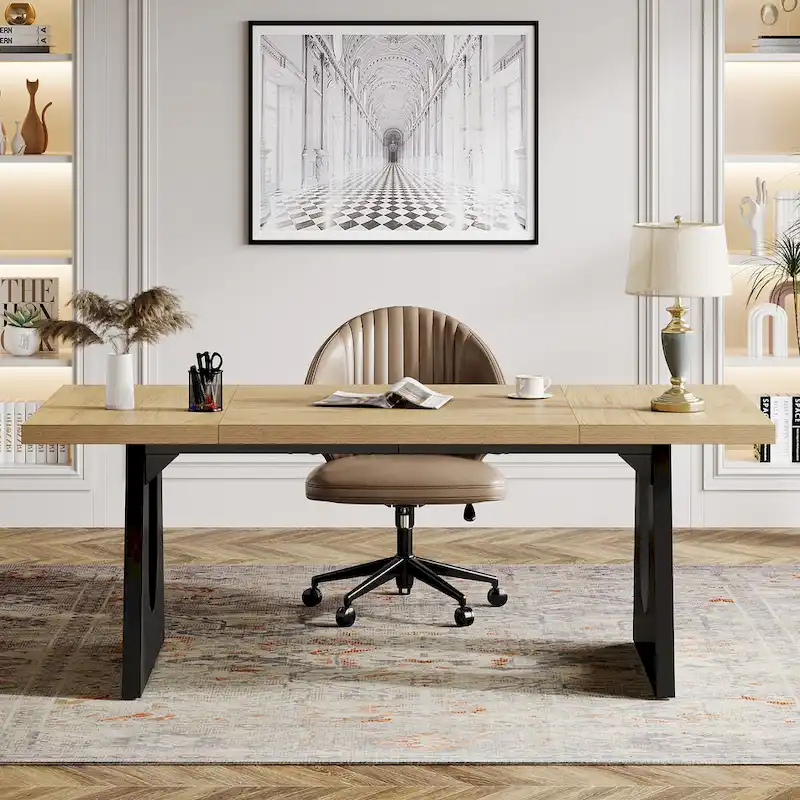 70.9 Inches Executive Desk Rectangular Computer Office Desk with Large Desktop