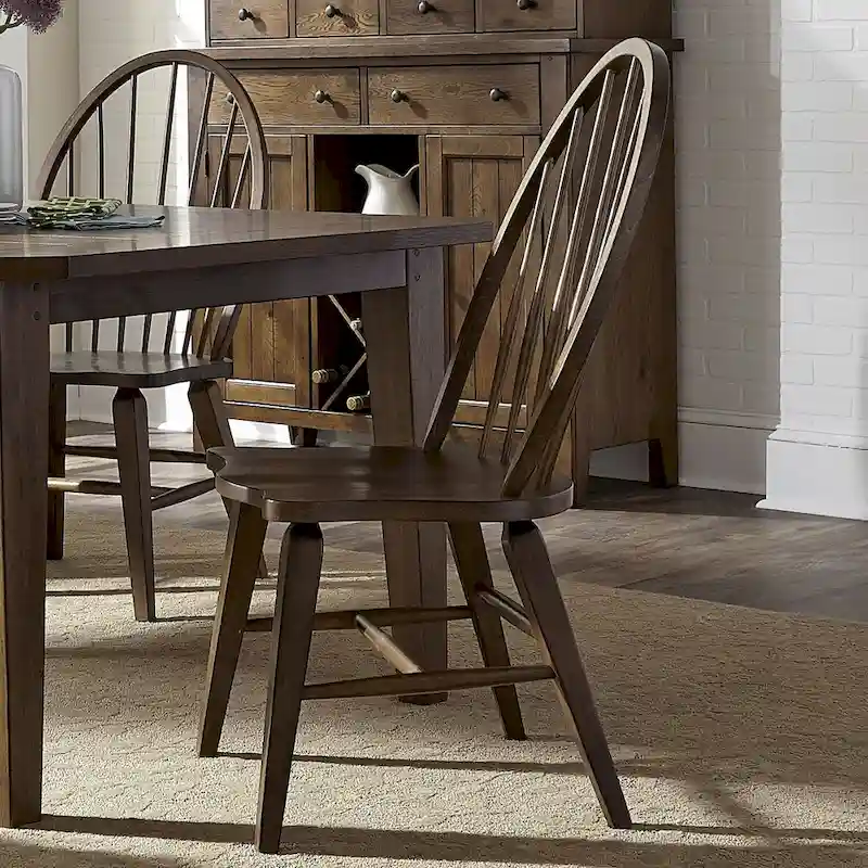 The Gray Barn Hearthstone Ridge Tobacco Windsor Back Side Chair (Set of 2)