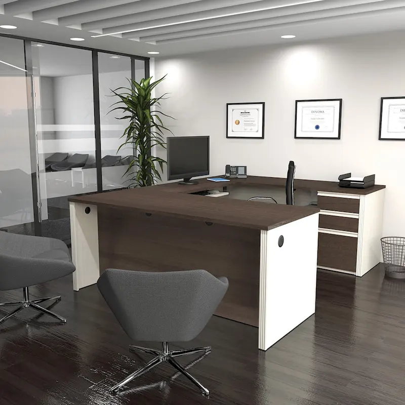 Bestar Prestige U-shaped Workstation Desk Kit