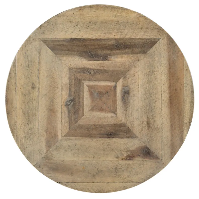 Hooker Furniture 22 Diameter Acacia Wood Top Metal Side Table from