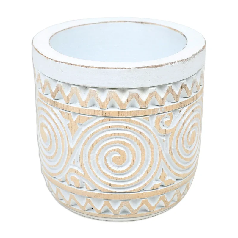 Novica Handmade Spiral Beauty Wood Decorative Vase