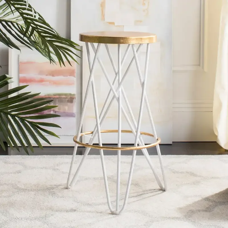 SAFAVIEH Elissa 30 Inch Gold Leaf Bar Stool - 18 x 18 x 30 - 18Wx18Dx30H