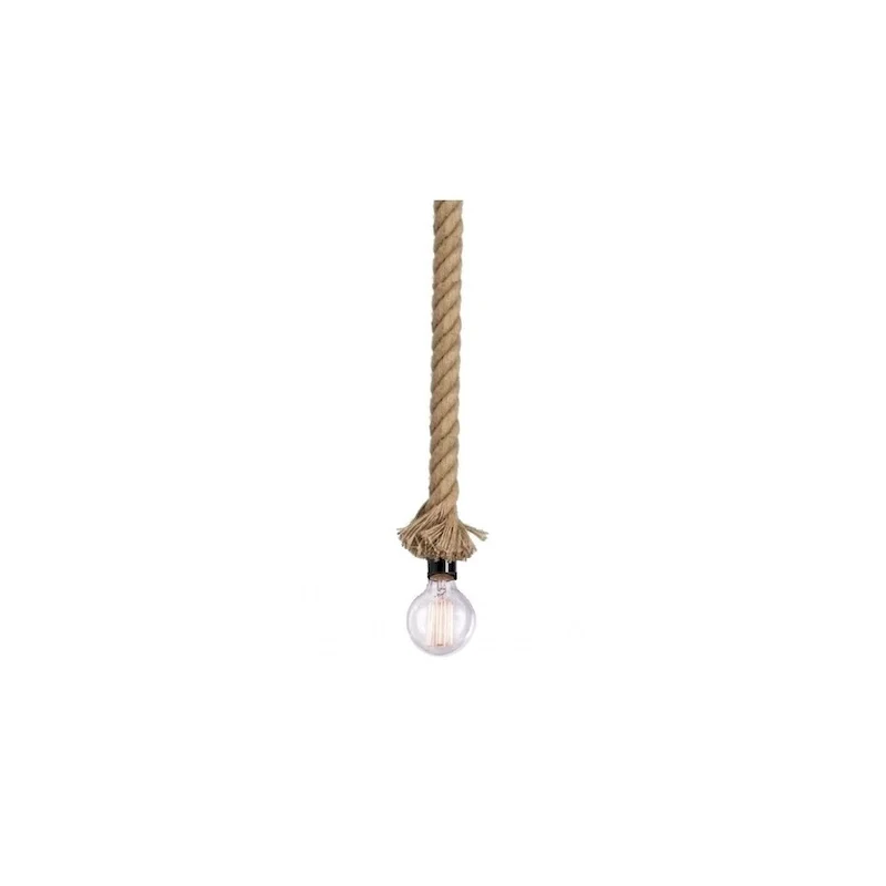 burl 1-Light Rope Bulb Pendant - N/A