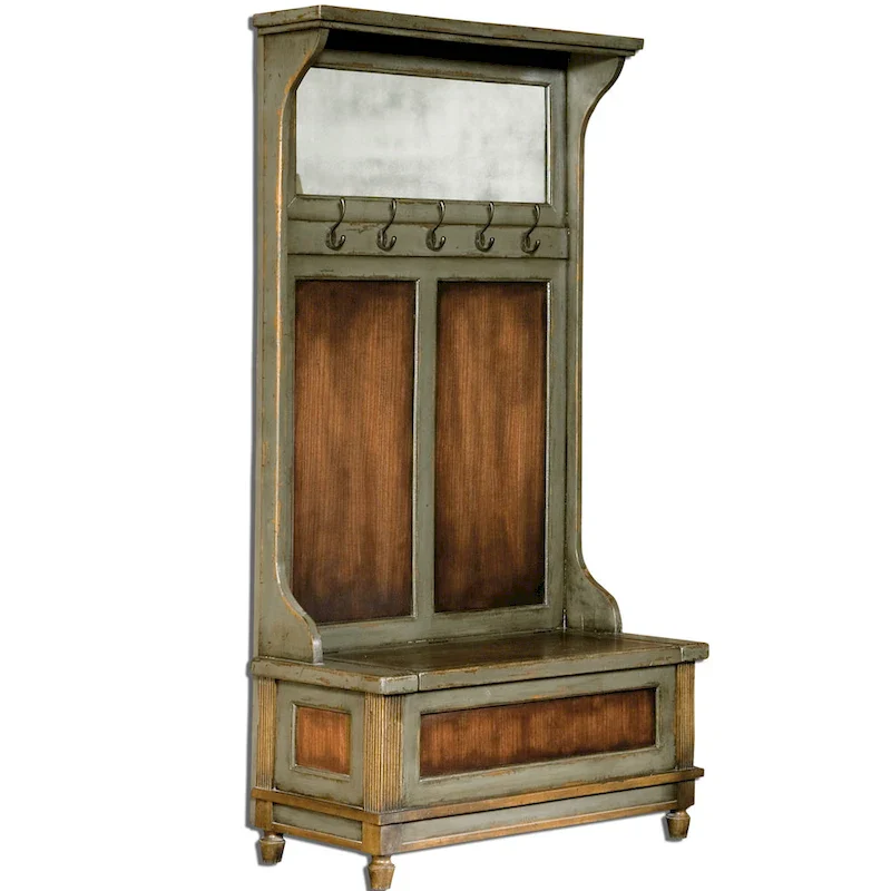 Uttermost Riyo Distressed Charcoal Grey Hall Tree