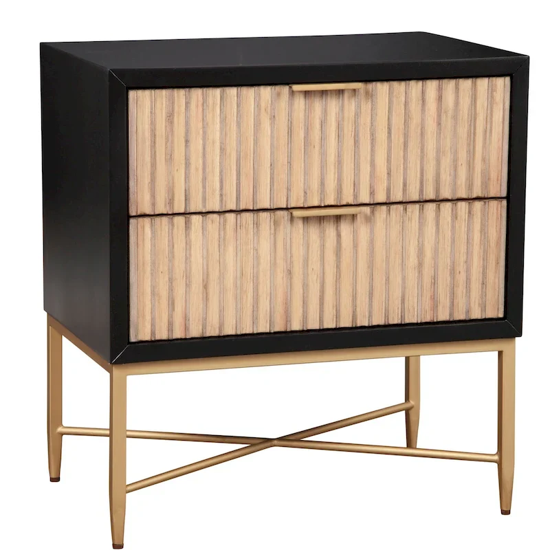 Origins by Alpine Larsen 2 Drawer Wood Nightstand