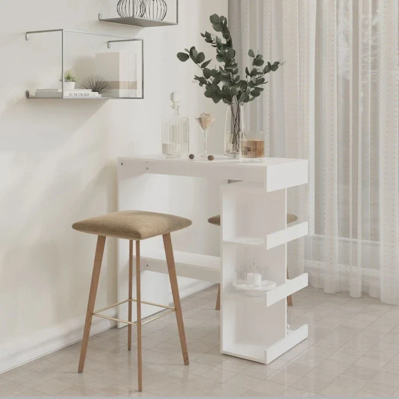 vidaXL Bar Table with Storage Rack 39.4x19.7x40 Engineered Wood - 39.4 x 19.7 x 40