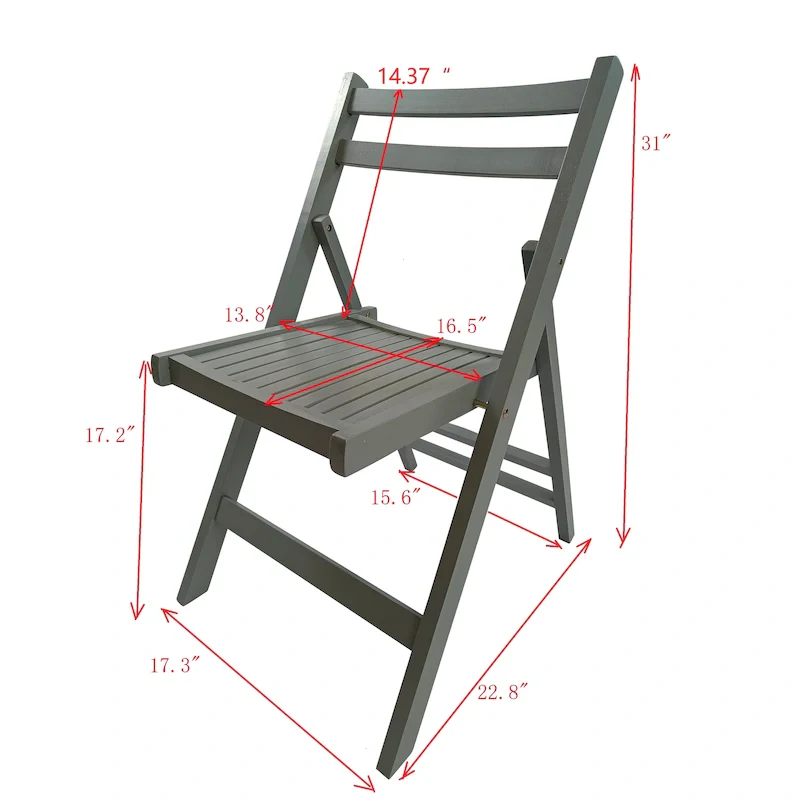 Furniture Slatted Wood Folding Special Event Chair,Set of 4
