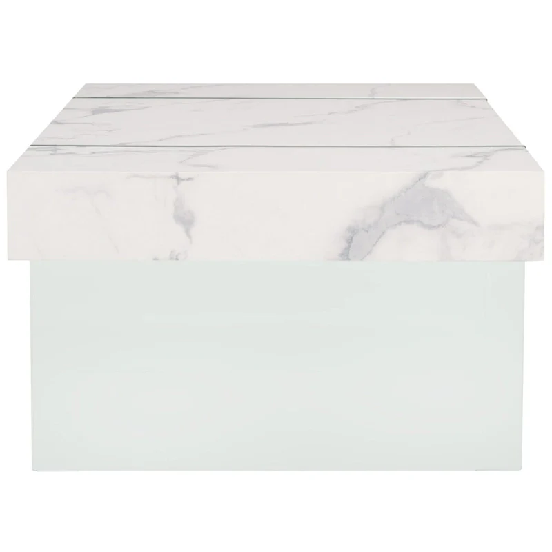 SAFAVIEH Pluma Glass Leg Rectangular Coffee Table - 43.3 W x 23.6 L x 15.7 H - 43Wx24Dx16H