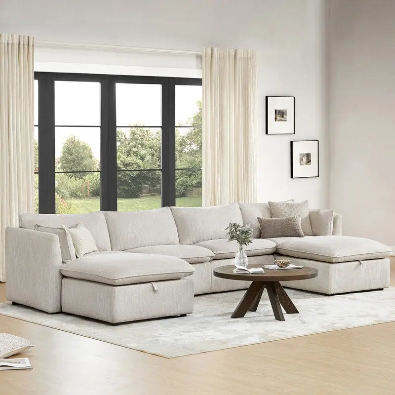 Cypress U-shape Sectional Couches Modular Sofa with Ottoman