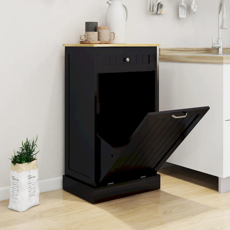 1-Drawer, 1-Compartment Tilt-Out Trash Cabinet - Kitchen Trash Cabinet