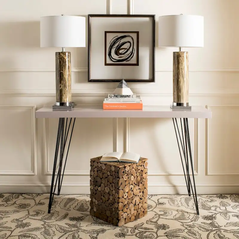 SAFAVIEH Iida Bali Black Stool - Natural - 13 x 13 x 18 - 13Wx13Dx18H