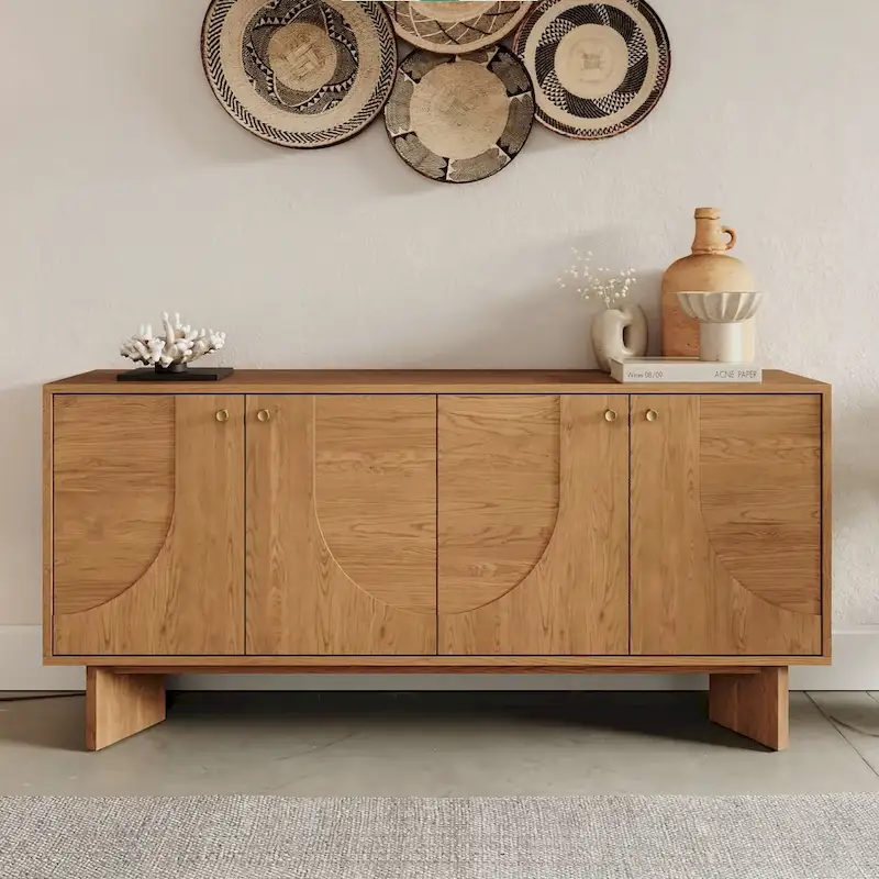 Studio London Modern Sideboard Oak Storage Cabinet and Buffet Console