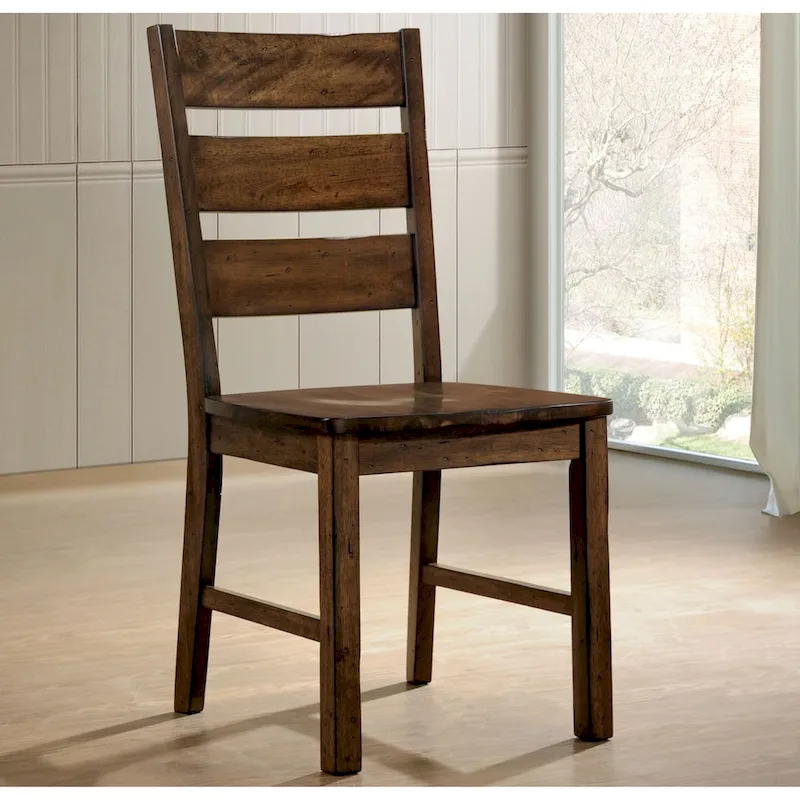 Mass Rustic Walnut Solid Wood 7-Piece Dining Set by Furniture of America