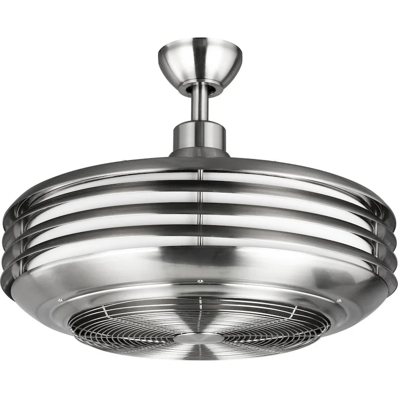 Sanford 24  Enclosed Indoor Outdoor Ceiling Fan with LED Light - 15.580  x 26.120  x 26.120