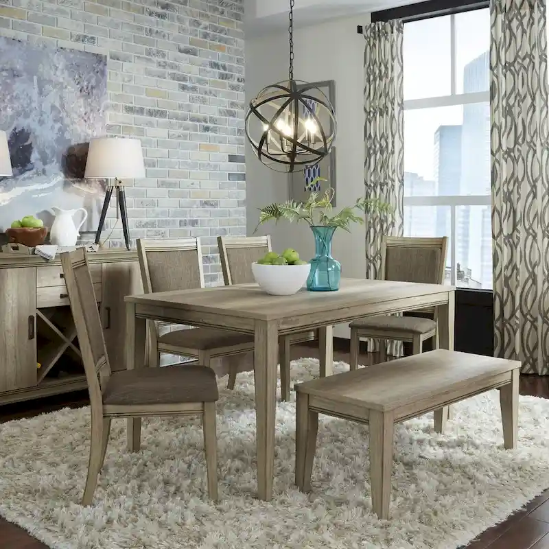 The Gray Barn Sun Valley Sandstone Rectangular Leg Table - Brown